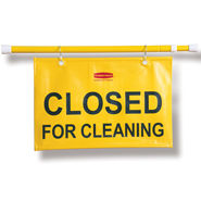 Rubbermaid Closed For Cleaning Doorway Sign Yellow