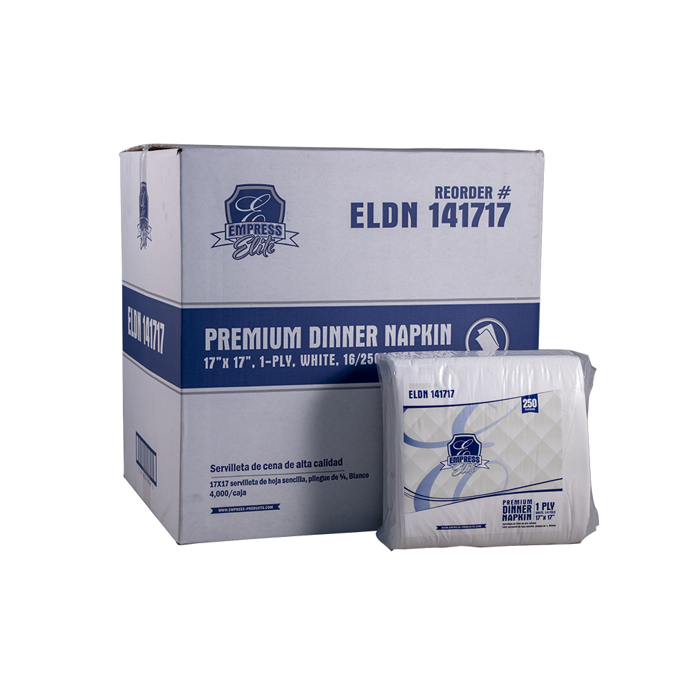 Empress Elite Dinner Napkin White 1/4 fold ELDN1717
