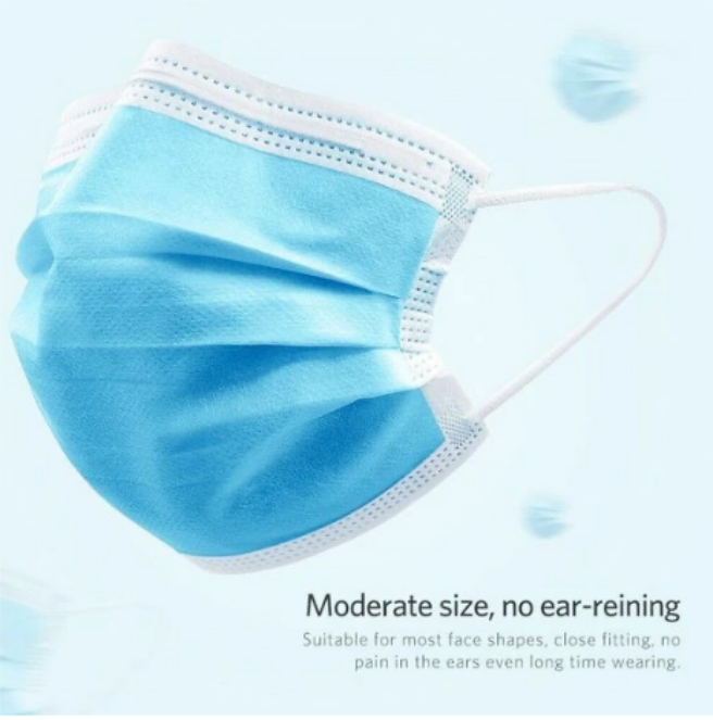 Mass Disposable Protective Mask 3 Ply, Ear Loop, 50/Bx