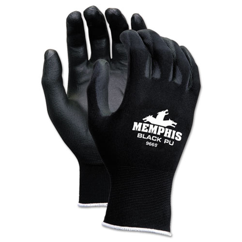 MCR Safety Economy PU Coated Work Gloves, Black