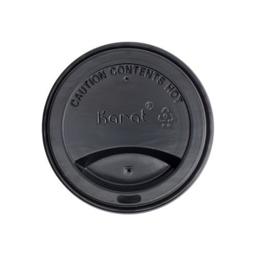 Karat® PS Black Sipper Dome Lids for Paper Hot Cup