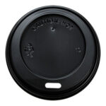 Karat® PS Black Sipper Dome Lids for Paper Hot Cup