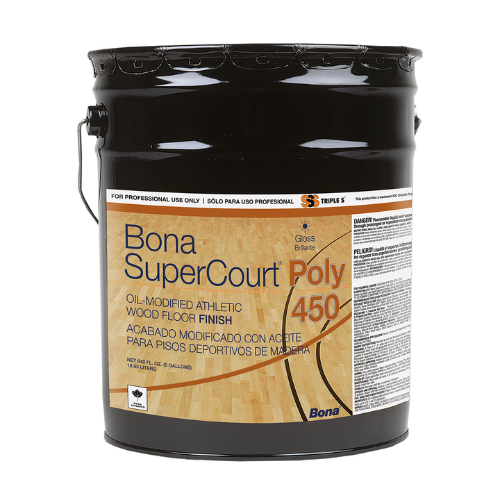 Triple S Bona SuperCourt OMU Poly 450/50 Athletic Wood Floor Finish, Gloss